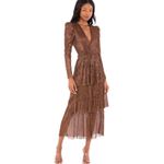 Sabina Musayev carry dress in bronze Medium Womens Midi Long Brown Photo 8