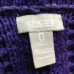 Chico's Purple Short Sleeve Open Knit Cardigan Size 0 SMALL Photo 4