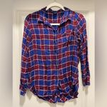Lucky Brand  Plaid Button-Down Shirt - Burgundy and Blue Photo 2