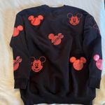 Disney Mickey Mouse Icon pullover Women Black/Red  parks sweater sweatshirt Small Photo 4