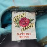 Lucky Brand  Blue Tie Dye Halter Tie Vintage Swim Bra Beach Bikini Top L Large Photo 4