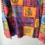 Rising International Vintage 90s Patchwork Sun Shirt Top 1X Boho Festival Arsty Orange Photo 5