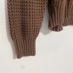 American Eagle Brown Cable Knit Crewneck Sweater Photo 4