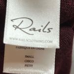 Rails  Leigh Port Maroon Velvet Lace Up Long Sleeve Top Relaxed sweater Photo 6