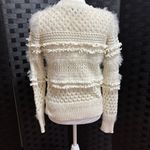 Banana Republic Sweater Women S Ivory Eyelash Fringe Open Crochet Knit Boho Chic Photo 4