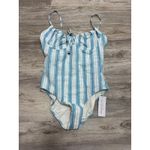 Seafolly ‎ Cabana Underwire One Piece Swimsuit Powder Blue Striped Sz 10 USA Photo 1