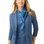 Talbots Merino Sweater Jacket Blazer in Heathered Denim Blue Medium Photo 10