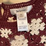 Elegant Crochet Skirt Set in Burgundy and White Brown Size M Photo 1