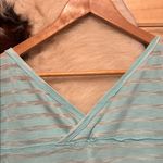 Sonoma EUC  Aqua and White Hombre Striped V-Neck Tee Photo 7