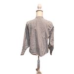 Everlane  XS Blue White Stripe Band Collar Button Front Cotton Blouse Shirt Photo 1