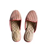 Birdies Womens Size 8.5 Coral Woven Lattice Mules Slip On Shoes Phoebe Flat Orange Photo 3