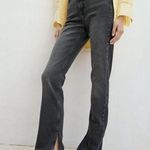 ZARA  black wash split leg raw hem jeans size 2 Photo 0