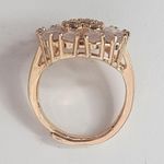 Pink Zirconia Heart Shaped Ring Gold Plated Adjustable New Photo 5