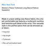 Andrew Marc  Sport Women's Black Turtleneck Sweatshirt- Size Large Photo 1