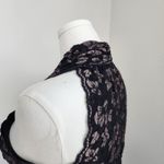 Y2K Karen Kane Black Nude Floral Stretch Lace Halter Top Lined Padded M Size M Photo 4