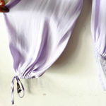 Free People  Intimately FP Lilac Off-Shoulder Bodysuit Top Balloon Sleeve Lace XS Photo 9