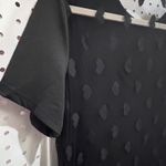 Black Sheer Heart Burnout Mesh Top Short Sleeve Lace Trim Tunic Lingerie Nighty Size M Photo 2