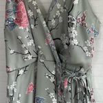 Free People Floral Side Tie Satin Long Dress Photo 2