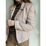 Esprit 90s Vintage Blazer Tailored Size Small Tan and Pink houndstooth Print Photo 9