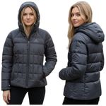 prAna  Women’s Hooded Down Puffer Jacket EUC Gray Size XS   F341 Photo 1