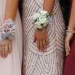 Adrianna Papell Blush Pink Beaded Formal Dress Photo 0