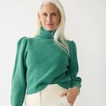 J.Crew Wool Alpaca Cropped Puff Sleeve Turtleneck Sweater Black NWT Size XXL Photo 6