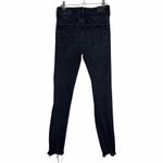 American Eagle Hi Rise Jeggings Black Distressed Raw Hem Pockets Grunge Emo 4 Photo 1