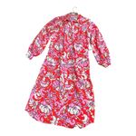 Trina Turk  Midi Shirt Dress Womens Size Small Pink Red Floral Long Sleeve Photo 1