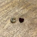 Origami Owl  Gold Initial Letter Crystal “C” Charm & Red Crystal Heart Charm Photo 2