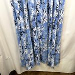 Woman Within  Plus Size 2XP Maxi Dress 26/28 Blue Floral Pleated Sleeveless 1427 Photo 4