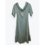 Vintage 1970s/1980s Embroidered Midi‎ Dress Women Size Medium/Large Blue Boho Photo 1