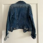 H&M Classic Blue Denim Jacket Cotton Blend Pockets Size 2 EUC Photo 3