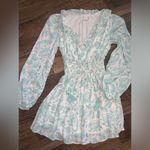 House of Harlow revolve Ajay Blue casual Long Sleeve Dress $160 boho fall Green Size XS Photo 3