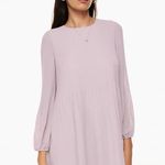 Aritzia Wilfred Daydreamer Mini Dress Sz Small Cloudy Lilac Pleated Long Sleeves Photo 3