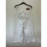 &Denim womens white jeans high waist culotte size 28 wide leg raw hem crop Photo 3