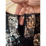 VTG Maurada Sequin Checkered Top Womens XL Black Silver Knit Glam Party Sweater Photo 3