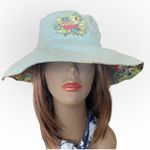 DISNEYLAND Surf Hulu Bucket Hat Blue Reversible Floral Minnie Mouse Size Adult Photo 0