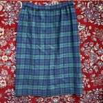 Pendleton VNTG  Wool 2-Piece Blazer Suit Skirt Set Green Navy Plaid Petite 10/12 Photo 12