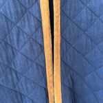 Vineyard Vines Sz XL Blue Quilted Jacket Brown Leather Trimmed Pockets Photo 4