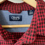 CHAPS  Red Black Checkered Plaid Flannel Button Down Shirt Sz Medium Fisherman Photo 3