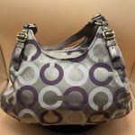 Coach Madison Maggie Lexy large hand bag 3 large pockets in purple and silver Photo 1