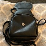 Sleek Black Leather Backpack with Adjustable Strap Photo 1
