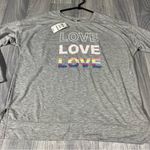Style & Co Gray Heather Long Sleeve Love Graphic Sweatshirt; Large Women’s Photo 0