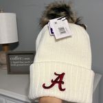 University of Alabama Beanie Off White Cream Winter Hat Acrylic Cap Womens Red Photo 1