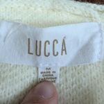 LUCCA Sweater Women's Medium Ivory Cable Knit Cardigan Photo 2