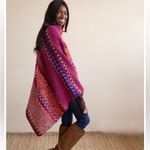 Shiraleah  DORA CAPE Bright vibrant crocheted colors oversized shawl cardigan NWT Photo 2