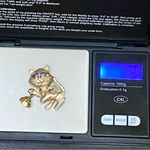 Vintage 70’s AVON Frisky Kitty Cat with Bell Blue Eyes Brooch Gold Photo 7