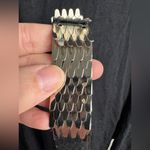 Vintage Silver Scale Stretch Belt With Leaf Buckle Women’s Fits Small/Medium Photo 3