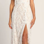 Lulus This Moment in Time White Lace Ruffled Maxi Dress Photo 0
