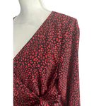 Skies Are Blue Red Black Animal Print Wrap Dress Size Medium Photo 1